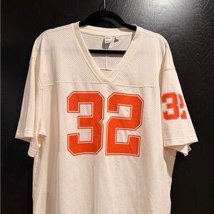 Aritzia Cream Jersey with Orange 32 Numbers - Size L
